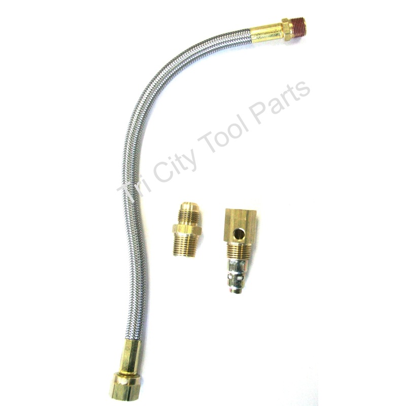 Stainless Steel Braided Air Exhaust Tube Retrofit kit : 145-0092 Craftsman / Kabolt / Powermate