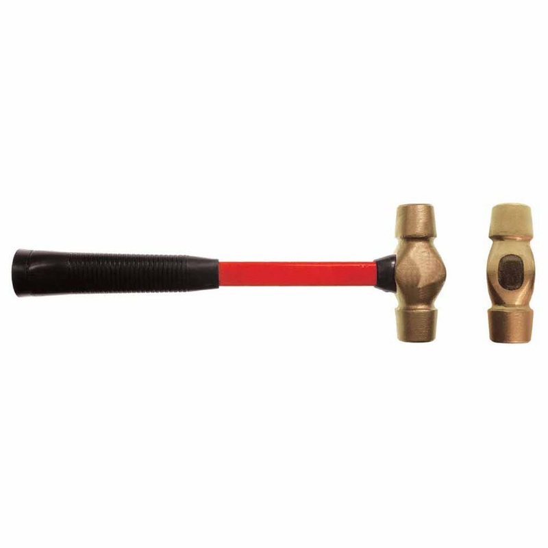 Carltsoe Safety CS Unitec Ex103U-0025A Aluminum Bronze Non-Sparking, Low-Magnetism, Corrosion Resistant Double-Face Machinists’ Hammer 0.25 lbs (0.12 Kg)