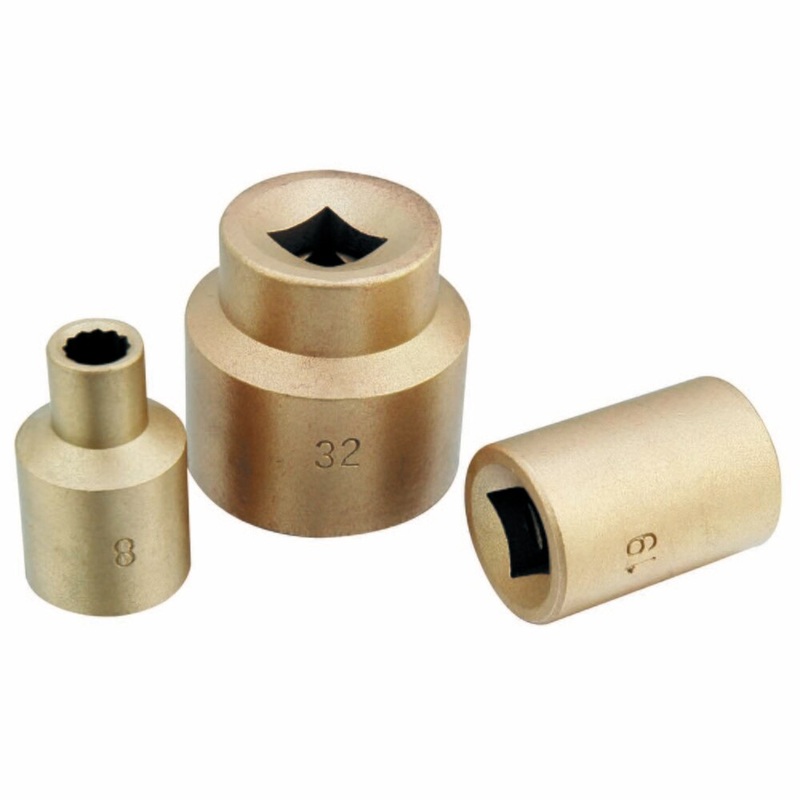 Carltsoe Safety CS Unitec Ex1503AA-005UB Copper Beryllium Non-Sparking, Non-Magnetic, Corrosion Resistant Regular Socket 1/8x 1/4 Drive x 7/8 Depth