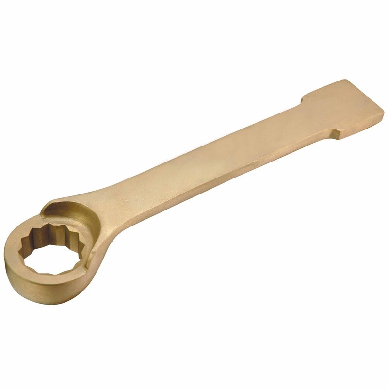 Carltsoe Safety CS Unitec Ex201F-007UB Copper Beryllium Non-Sparking, Non-Magnetic, Corrosion Resistant Striking Box Wrench, 12-Point, Offset 1-1/8