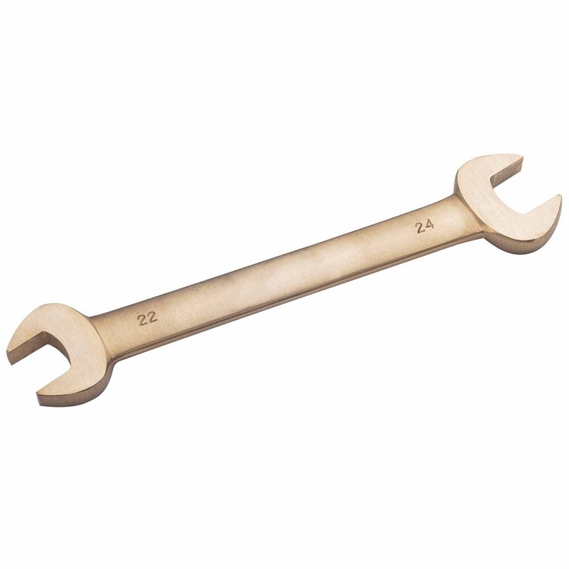 Carltsoe Safety CS Unitec Ex203-005UB Copper Beryllium Non-Sparking, Non-Magnetic, Corrosion Resistant Double Open End Wrench 7/32 x 1/4