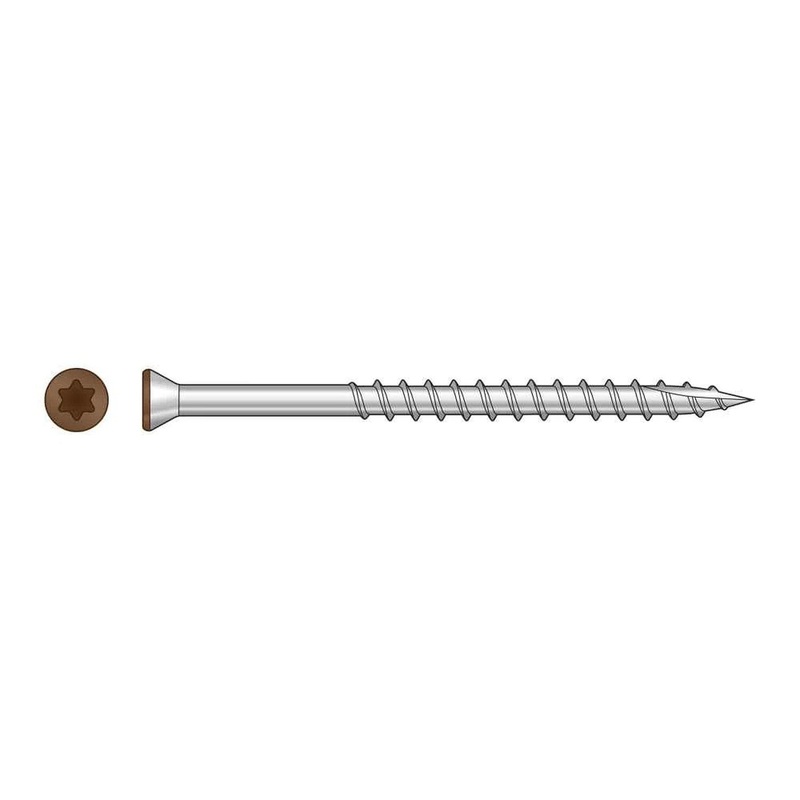 Simpson T07225FTPRD01 Strong-Tie Trim-Head Screw, 6-Lobe Drive #7 x 2-1/4 T-15 Type 316, Red 01 (350 Pack)