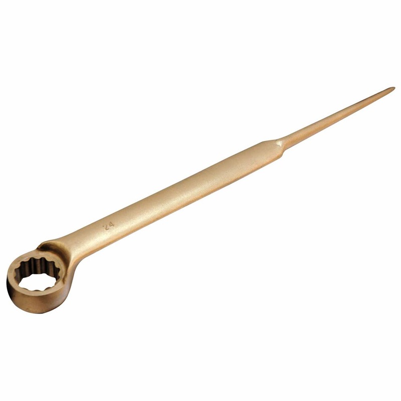 Carltsoe Safety CS Unitec Ex204S-005UB Copper Beryllium Non-Sparking, Non-Magnetic, Corrision Resistant Ring End Construction Wrench with Pin 7/8