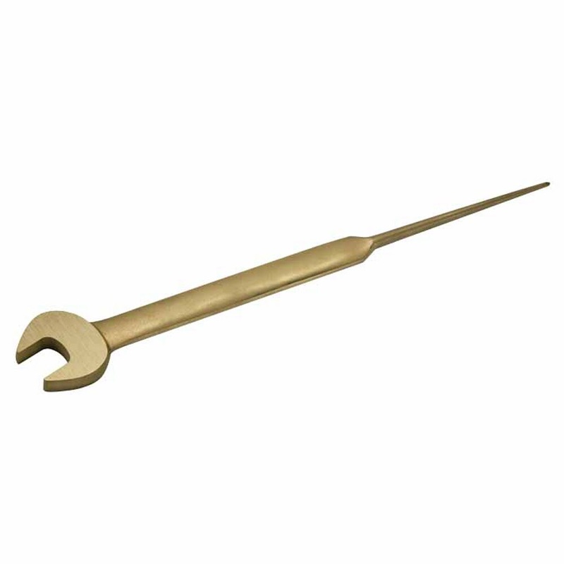 Carltsoe Safety CS Unitec Ex205S-005UB Copper Beryllium Non-Sparking, Non-Magnetic, Corrosion Resistant Open End Construction Wrench with Pin 11/16
