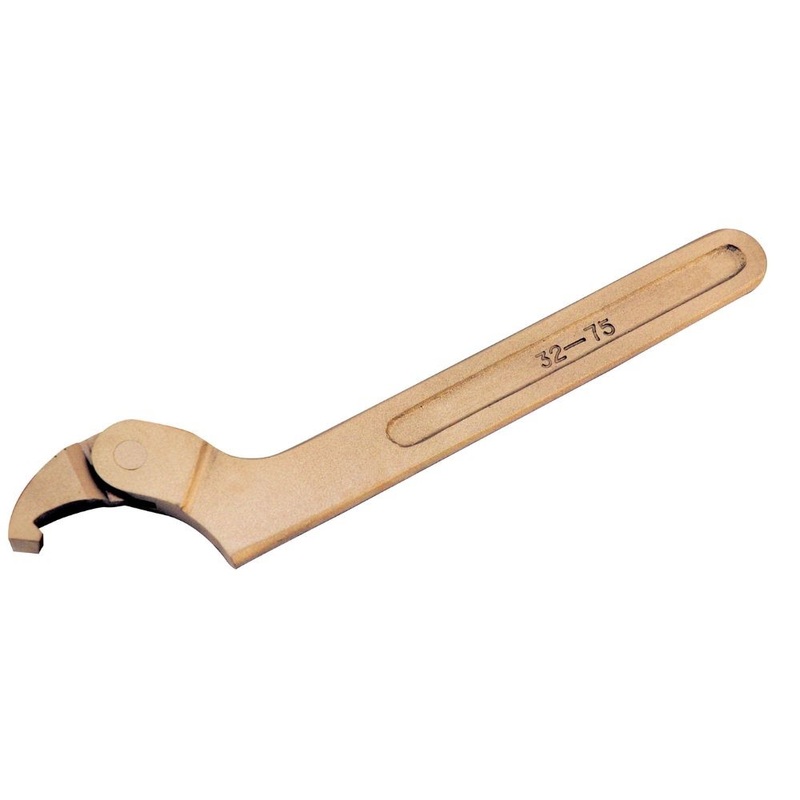 Carltsoe Safety CS Unitec Ex208S-32/75A Aluminum Bronze Non-Sparking, Low-Magnetism, Corrosion Resistant Spanner Adjustable Wrench 1 1/4 – 3 (32 mm – 75 mm)