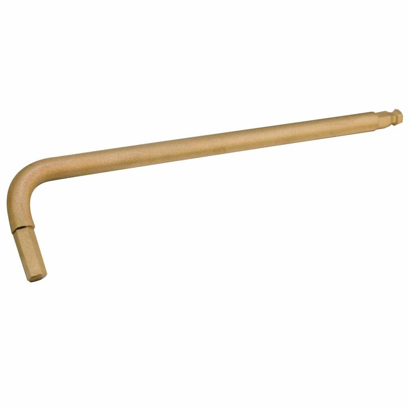 Carltsoe Safety CS Unitec Ex209L-8B Copper Beryllium Non-Sparking, Non-Magnetic, Corrosion Resistant Ball Point, Long Type Allen Key Wrench 8 mm