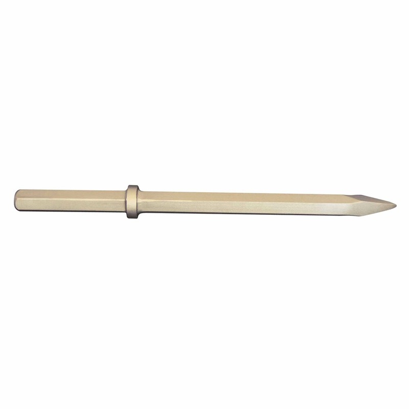Carltsoe Safety CS Unitec Ex320R-14A Aluminum Bronze Non-Sparking, Low-Magnetism, Corrosion Resistant Bull Point Chisel, 1-1/4 Hex Shank