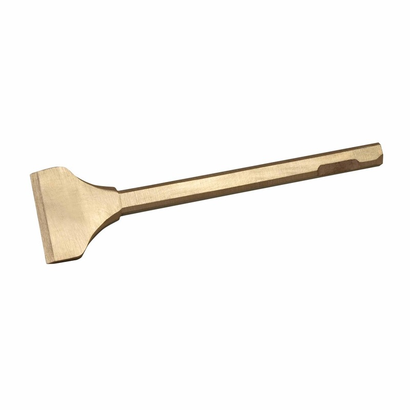 Carltsoe Safety CS Unitec Ex380SH-50A Aluminum Bronze Non-Sparking, Low-Magnetism, Corrosion Resistant Scaling Chisel, 1/2 quarter octagon shank