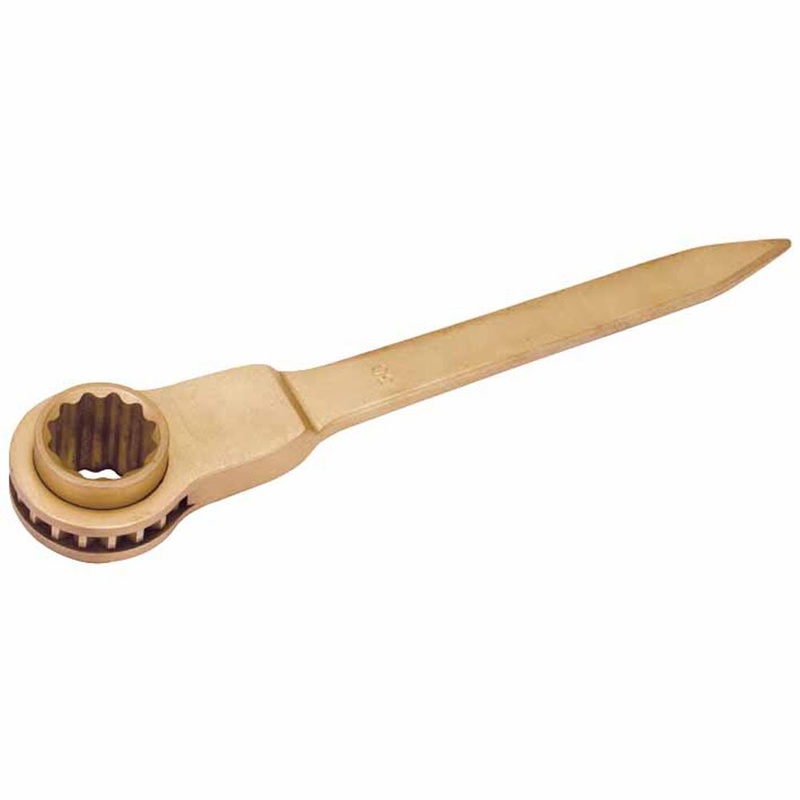 Carltsoe Safety CS Unitec Ex504S-025UB Copper Beryllium Non-Sparking, Non-Magnetic, Corrosion Resistant Ratchet Wrench 1-7/16