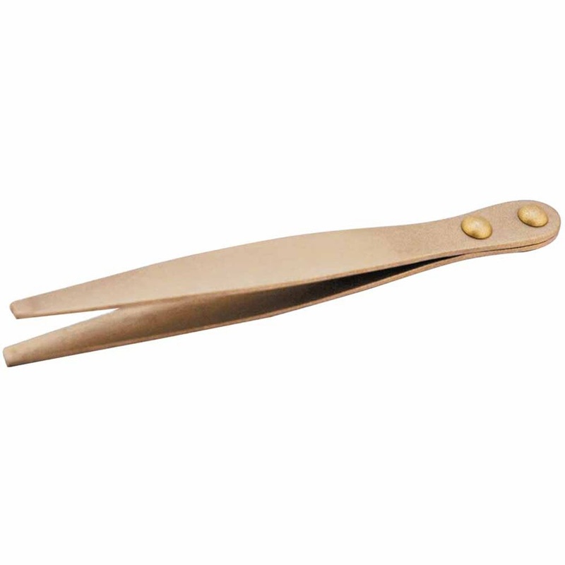 Carltsoe Safety CS Unitec Ex610-200B Copper Beryllium Non-Sparking, Non-Magnetic, Corrosion Resistant Flat-Point 8 Tweezer