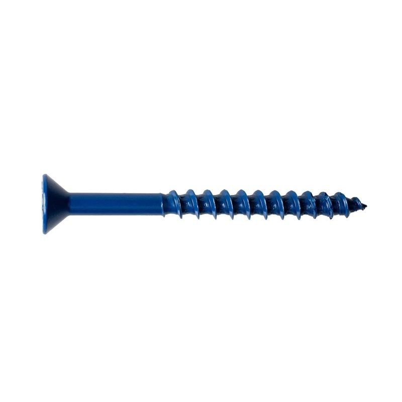 Simpson Strong-Tie TNT25234TF (1/4 x 2-3/4) Titen Turbo Flat-Head Concrete and Masonry Screw, Blue (100 Pack)