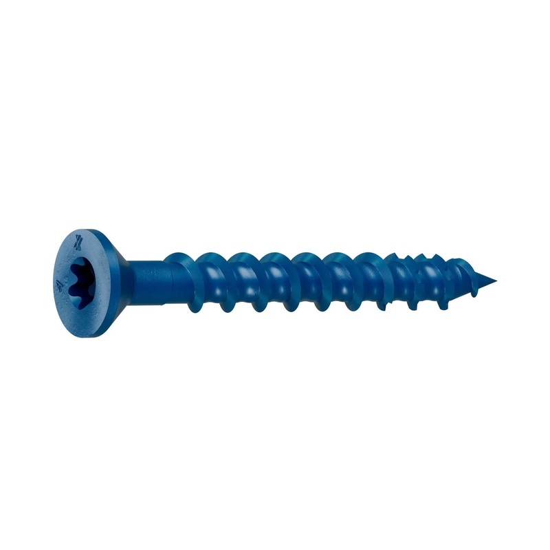 Simpson Strong-Tie TNT18214TFC75 (3/16-in x 2-1/4-in) Titen Turbo Flat-Head Concrete and Masonry Screw, Blue (75 Pack)