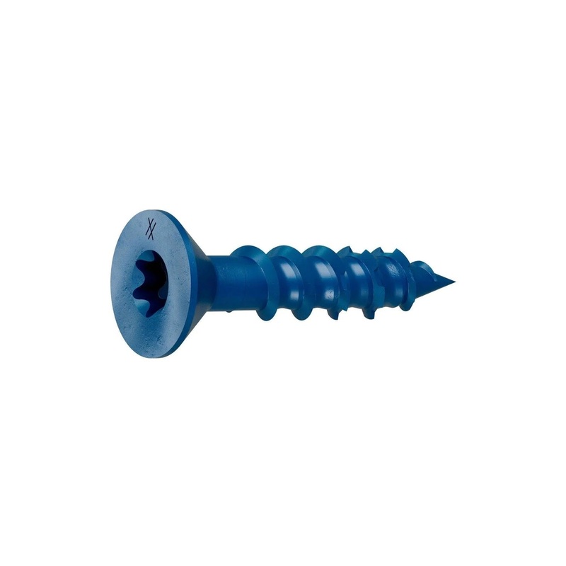 Simpson Strong-Tie TNT25114TF (1/4 x 1-1/4) Flat-Head Concrete and Masonry Screw, Blue (100 Pack)