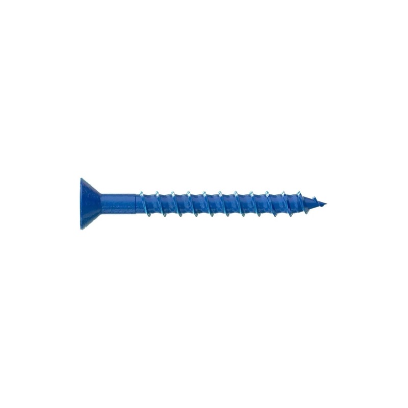 Simpson Strong-Tie TNT25214TF (1/4 x 2-1/4) Flat-Head Concrete and Masonry Screw, Blue (100 Pack)