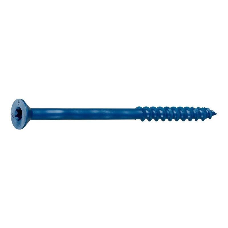 Simpson Strong-Tie TNT25400TF (1/4 x 4) Titen Turbo Flat-Head Concrete and Masonry Screw, Blue (100 Pack)