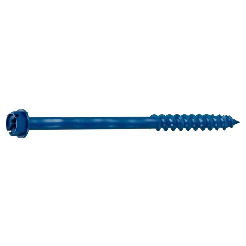 Simpson Strong-Tie TNT25500H (1/4 x 5) Hex-Head Concrete and Masonry Screw, Blue (100 Pack)