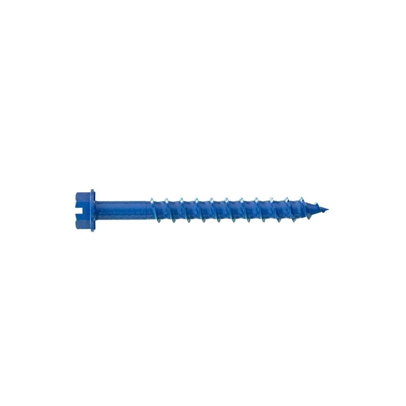 Simpson Strong-Tie TNT25214HC25 (1/4 x 2-1/4) Titen Turbo Hex-Head Concrete and Masonry Screw, Blue (25 Pack)