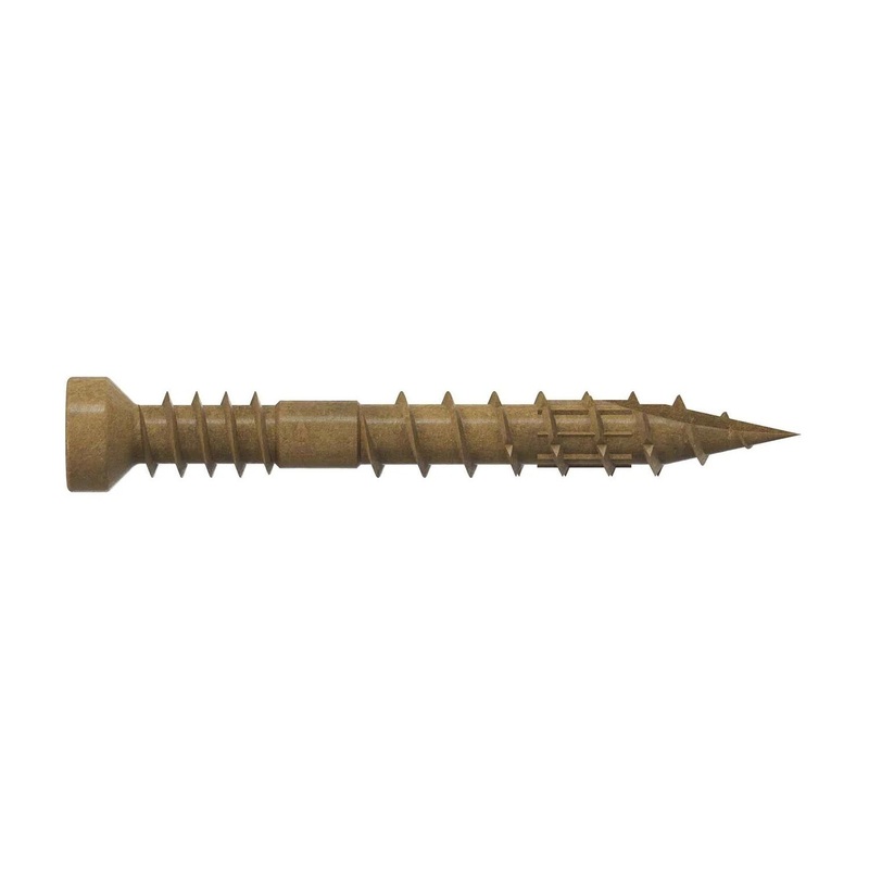 Simpson Strong-Tie FT07114R500 (#7 x 1-1/4 T10) Finish Trim Screw, Trim-Head, Quik Guard Coating, Tan (500 Pack)