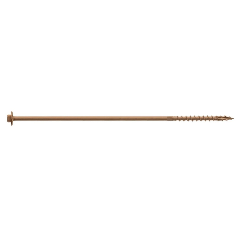 Simpson Strong-Tie SDWH191000DB-R12 (0.195 x 10 5/16 Hex) Timber-Hex Screw with Double-Barrier Coating, Tan (12 Pack)