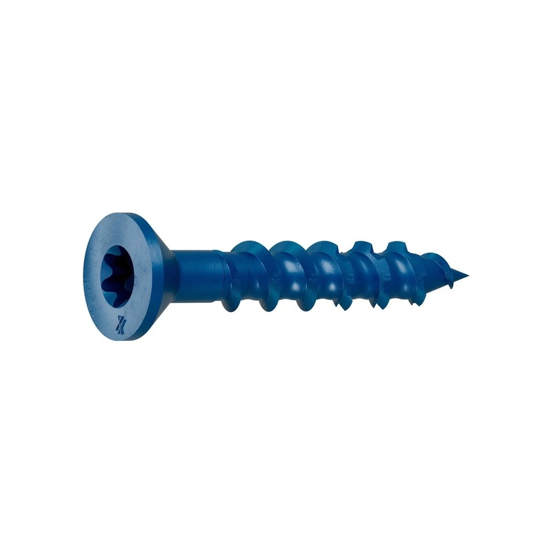 Simpson Strong-Tie TNT18114TF (3/16 x 1-1/4) Titen Turbo Flat-Head Concrete and Masonry Screw, Blue (100 Pack)