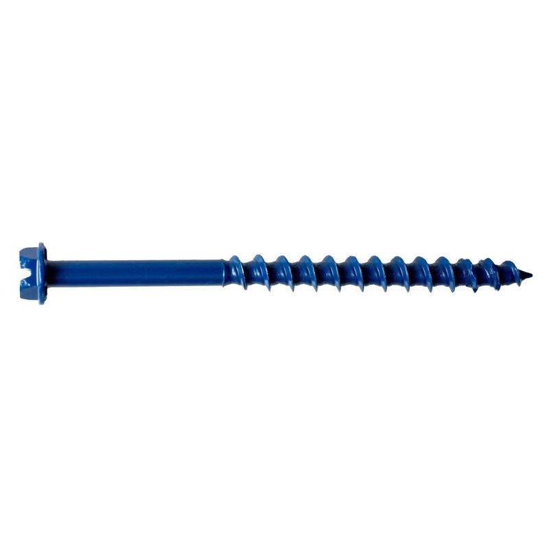 Simpson Strong-Tie TNT18234HC25 (3/16 x 2-3/4) Hex-Head Concrete and Masonry Screw, Blue (25 Pack)