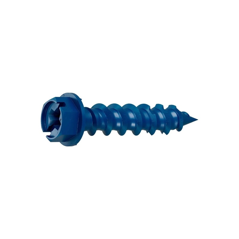 Simpson Strong-Tie TNT25114HC25 (1/4 x 1-1/4) Hex-Head Concrete and Masonry Screw, Blue (25 Pack)