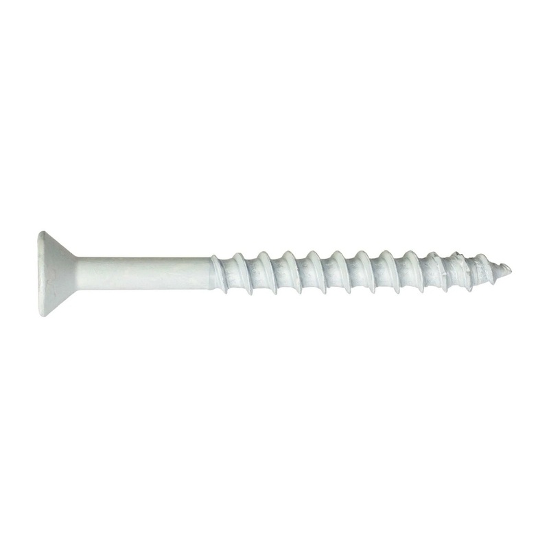 Simpson Strong-Tie TNTW25334TF (1/4 x 3-3/4) Titen Turbo 6-Lobe Flat-Head Concrete and Masonry Screw, White (100 Pack)