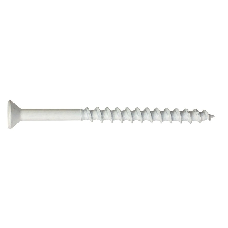 Simpson Strong-Tie TNTW18114TF (3/16 x 1-1/4) Titen Turbo 6-Lobe Flat-Head Concrete and Masonry Screw, White (100 Pack)