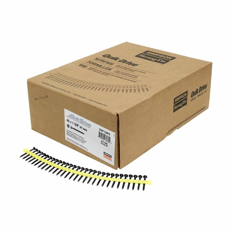 Simpson DWF158PS Quik Drive Collated Drywall-to-CFS Screw #6 x 1-5/8 #2 Phillips Bugle Head