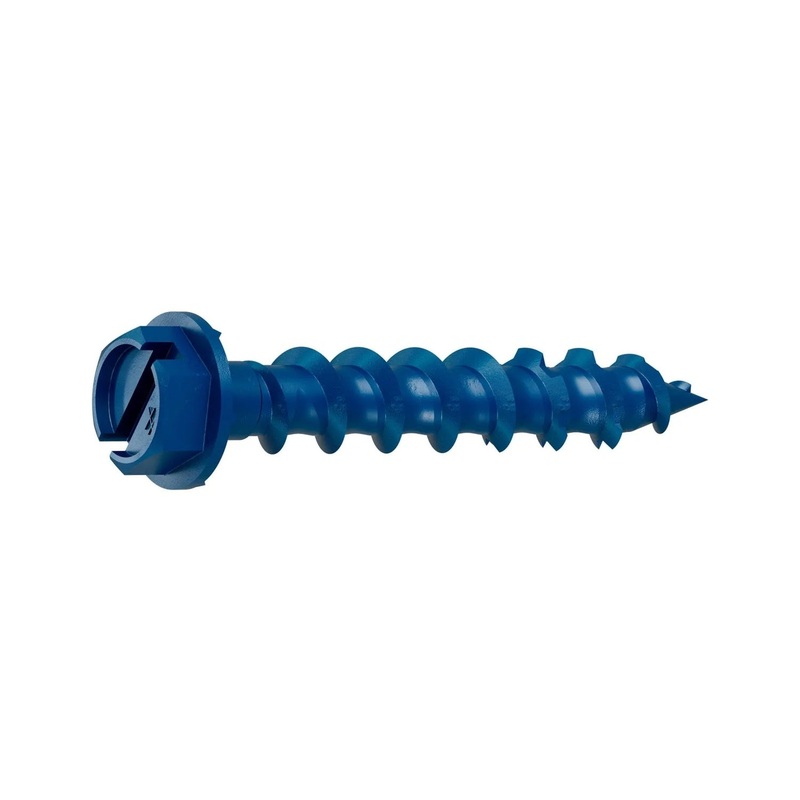Simpson Strong-Tie TNT18114HC8 (3/16 x 1-1/4) Titen Turbo Hex-Head Concrete and Masonry Screw, Blue Zinc (8 Pack)