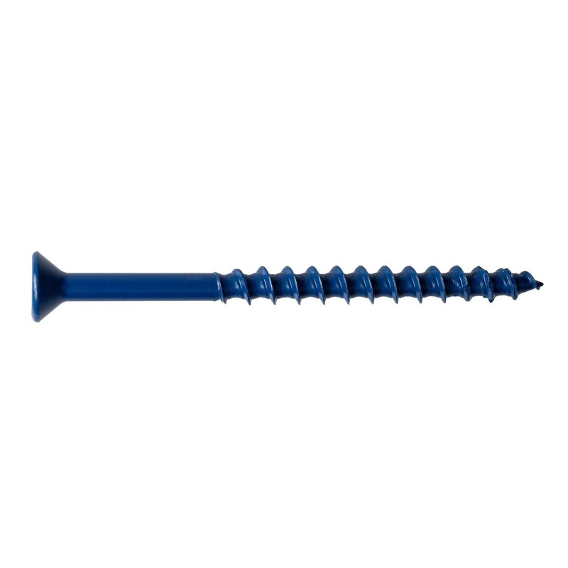 Simpson Strong-Tie TNT18314TFC8 (3/16 x 3-1/4) Flat-Head Concrete and Masonry Screw, Blue (8 Pack)