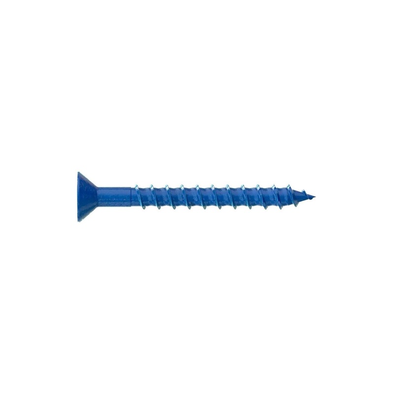 Simpson Strong-Tie TNT25214TFC8 (1/4 x 2-1/4) Titen Turbo Flat-Head Concrete and Masonry Screw, Blue (8 Pack)
