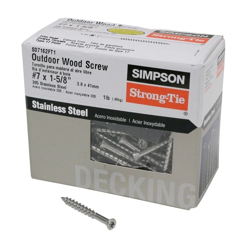 Simpson Strong-Tie S07300FT1 (#7 x 3) Trim-Head Screw, 6-Lobe Drive, T15 Type 305 (1 lb. Tub)