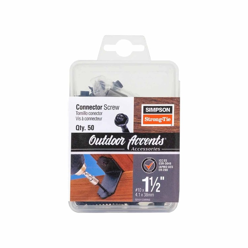 Simpson Strong-Tie SD10112DBBR50 (#10 x 1.5) Outdoor Accents Connector Screw Double-Barrier Coating, Black (50 Pack)