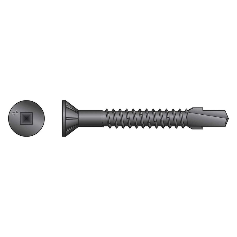 Simpson Strong-Tie TBP1245R50 (#12 x 1-3/4 #3 Square) Strong-Drive TB Wood-to-Steel Screw, Black Phosphate Coating (50 Pack)