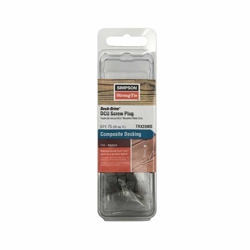 Simpson Strong-Tie TRX20MD (2) Deck-Drive DCU Screw Plug Trex Madeira (75 Pack)