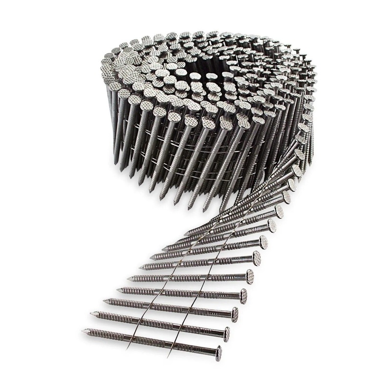 Simpson Strong-Tie S13A250CCB (15 Degree) Wire Coil Painted Full Round Head Ring-Shank Nail (2-1/2 x 0.092) Type 304 Dark Brown (3600 Pack)