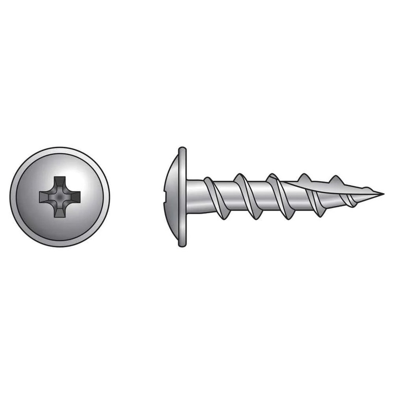 Simpson Strong-Tie S08C125KQM (#8 x 1-1/4, #2) Wire-Lath Modified Truss-Head Screw, Type 305 Stainless Steel (1000 Pack)