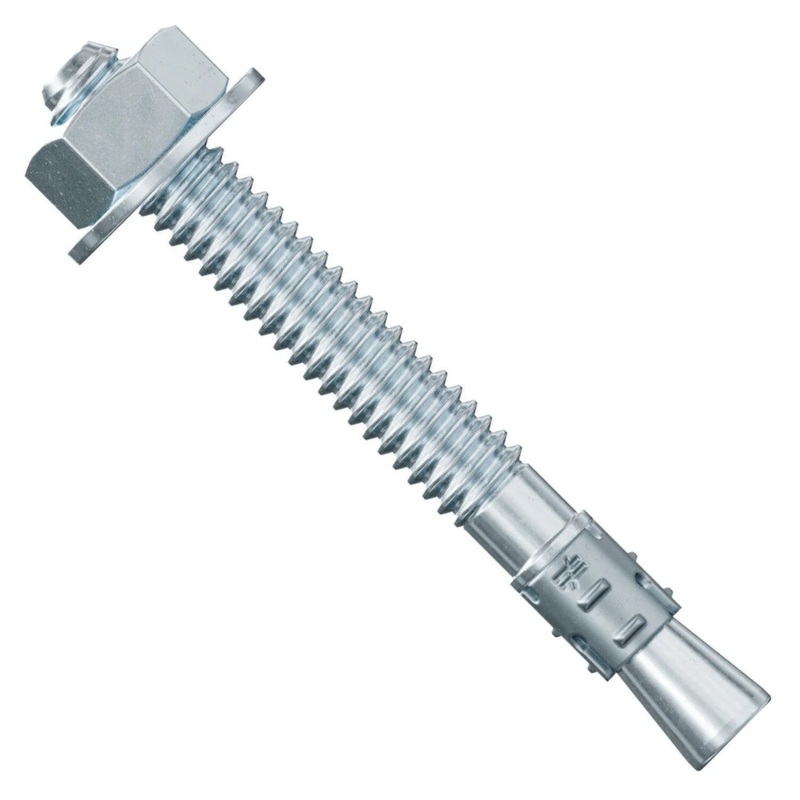 Simpson Strong-Tie STB2-25214F100 (1/4 x 2-1/4) Strong-Bolt 2 Wedge Anchor Zinc-Plated Carbon Steel Fully Assembled (100 Pack)