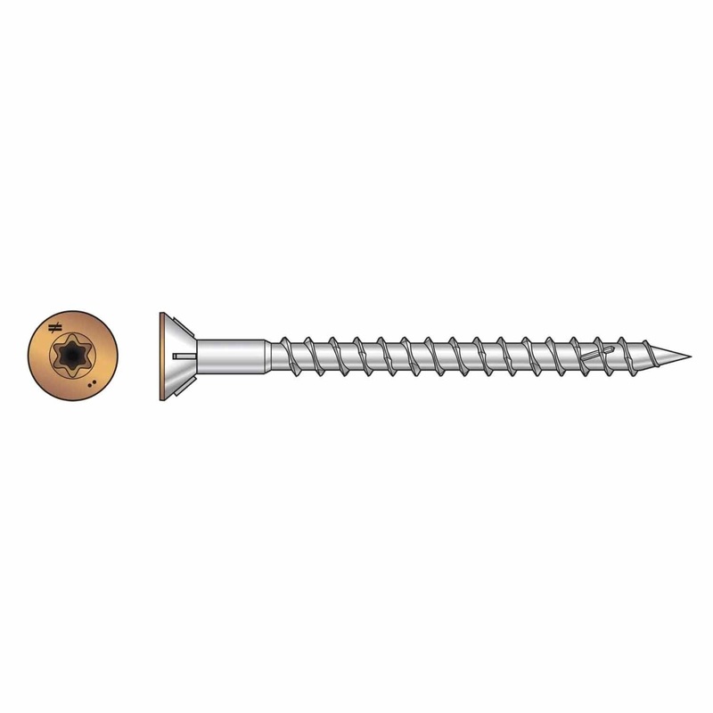 Simpson Strong-Tie S10300WPPTN01 (#10 x 3 T-25) Deck-Drive DWP Wood SS Screw Flat Head Type 305 Tan (350 Pack)