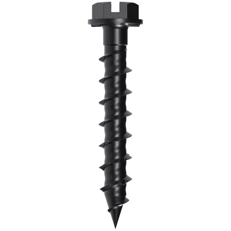 Simpson Strong-Tie TNTBL25114H (1/4 x 1-1/4) Titen Turbo Hex-Head Concrete and Masonry Screw, Black (100 Pack)