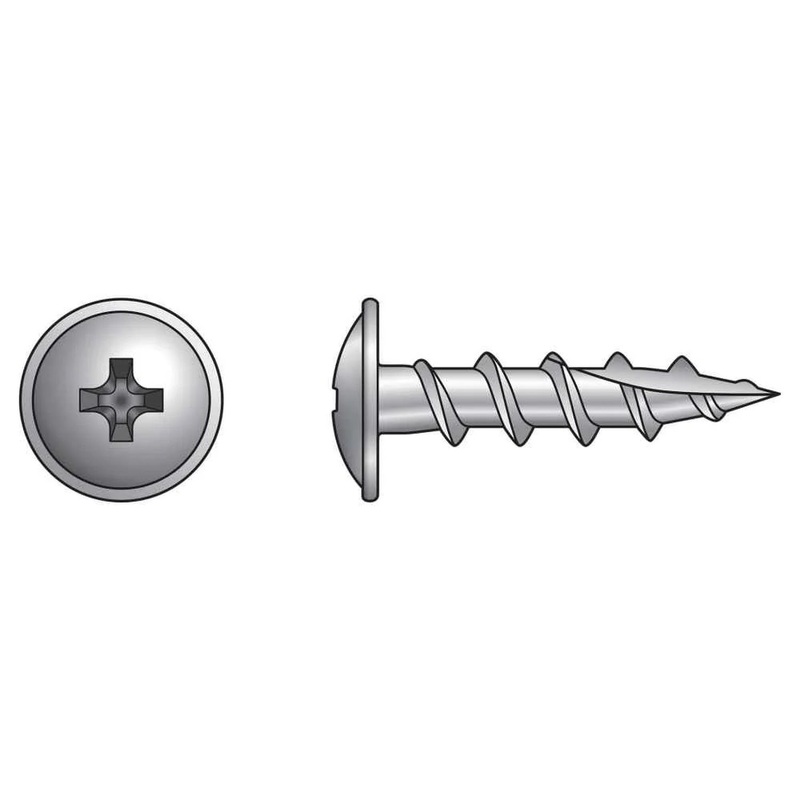 Simpson Strong-Tie S08C125KQC (#8 x 1-1/4, #2 Phillips Head) Wire-Lath Modified Truss-Head Screw, Type 305 Stainless Steel (100 Pack)