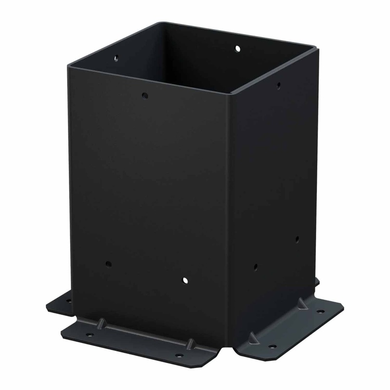 Simpson Strong-Tie SAGE-B66-KT2 (6×6) Outdoor Accents Sage System Black Powder-Coated Post Base with Screws (2 Pack)