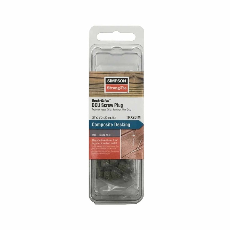 Simpson Strong-Tie TRX20IM (2) Deck-Drive DCU Screw Plug Trex Island Mist (75 Pack)