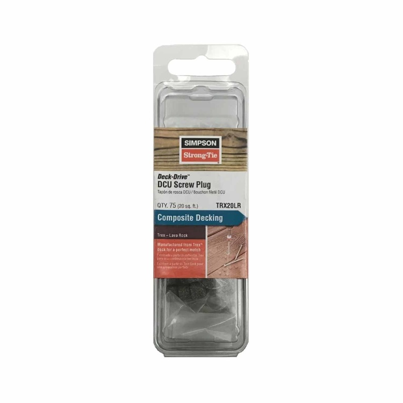 Simpson Strong-Tie TRX20LR (2) Deck-Drive DCU Screw Plug Trex Lava Rock (75 Pack)