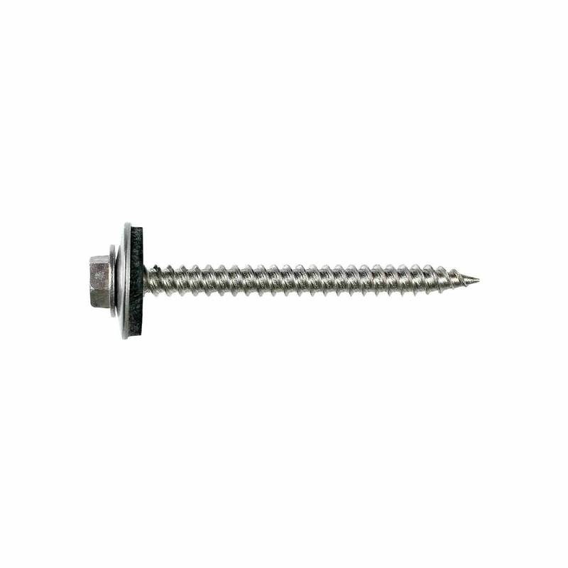Simpson Strong-Tie T09150HWA-RP5 (#9 x 1-1/2) Hex Head Metal-Panel Screw with EPDM Washer, Type 316 (5 Pack)