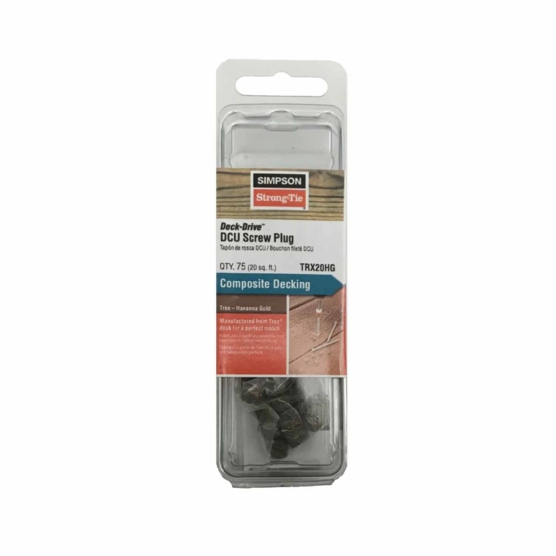 Simpson Strong-Tie TRX20HG Deck-Drive DCU Screw Plug Trex Havana Gold (75 Pack)