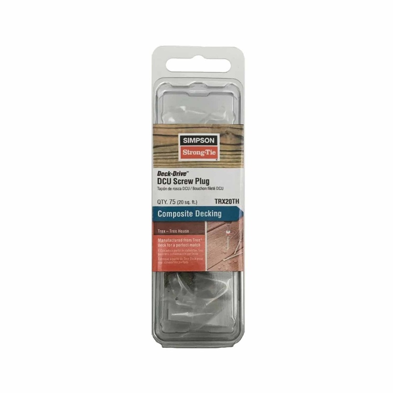 Simpson Strong-Tie TRX20TH Deck-Drive DCU Screw Plug Trex Tree House (75 Pack)