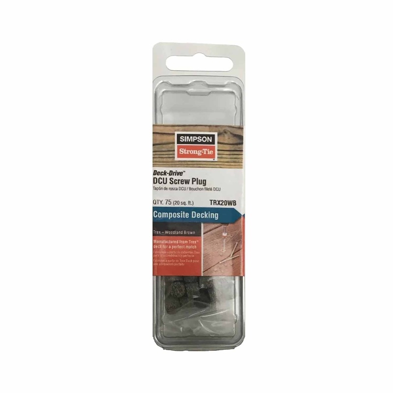Simpson Strong-Tie TRX20WB (2) Deck-Drive DCU Screw Plug Trex Woodland Brown (75 Pack)