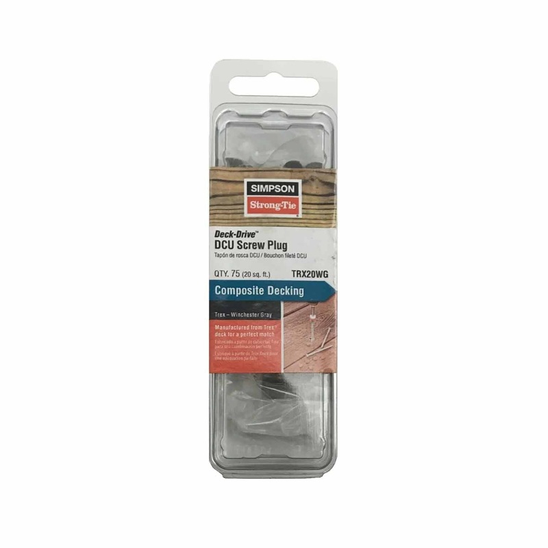 Simpson Strong-Tie TRX20WG Deck-Drive DCU Screw Plug Trex Winchester Gray (75 Pack)